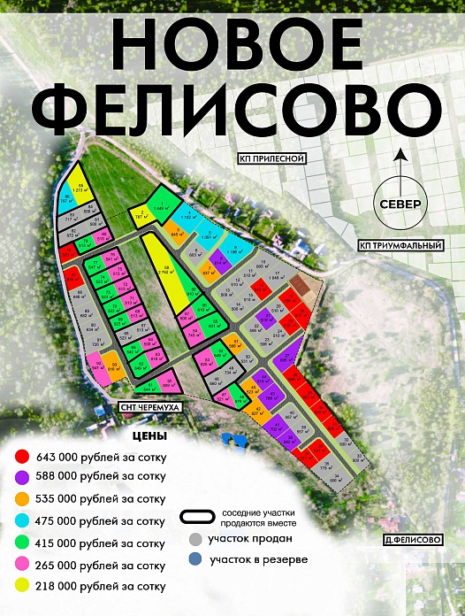 План и цены КП Новое Фелисово ИЖС
