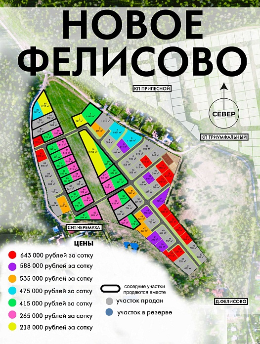 План и цены КП Новое Фелисово ИЖС