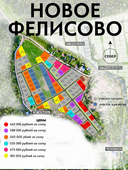 План и цены КП Новое Фелисово ИЖС
