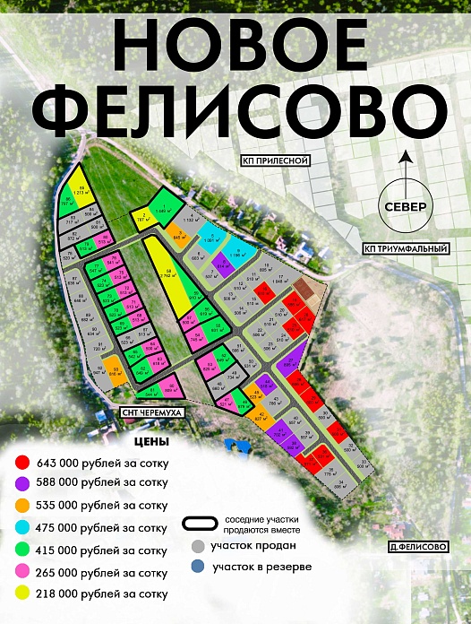 План и цены КП Новое Фелисово ИЖС